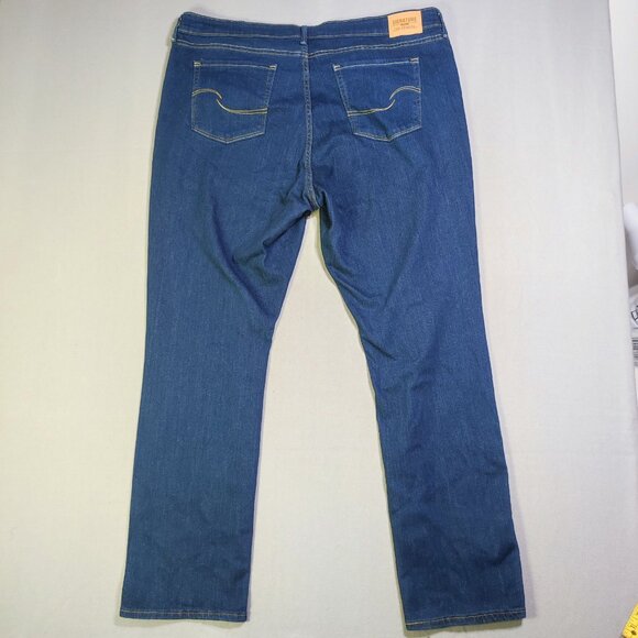 Signature Gold by Levi Strauss jeans women's size 22M ink blue mid-rise straight - Picture 3 of 16
